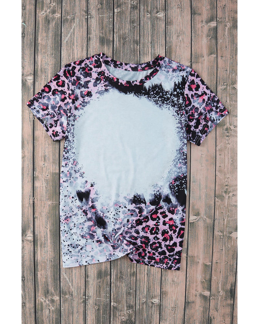 Azura Exchange Leopard Print Bleached Tee - M