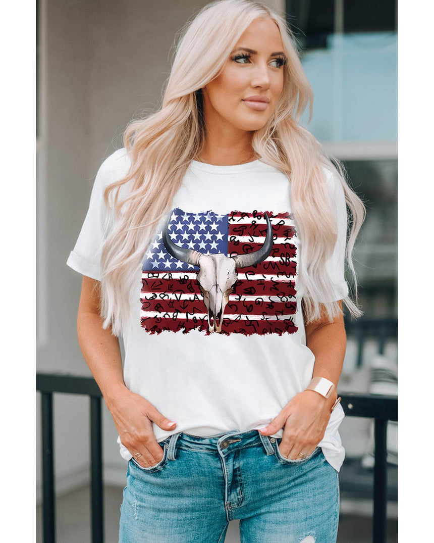 Azura Exchange American Flag Graphic Tee - M