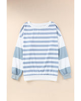 Azura Exchange Drop Shoulder Striped Pullover Sweatshirt - 2XL