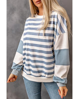 Azura Exchange Drop Shoulder Striped Pullover Sweatshirt - 2XL