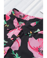 Azura Exchange Floral Print Lantern Sleeve Shirt - M