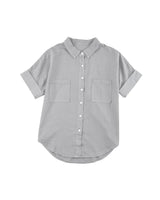 Azura Exchange Denim Shirt with Turn-down Collar - S