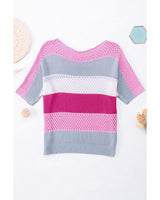 Azura Exchange Colorblock Striped Knitted Top - S