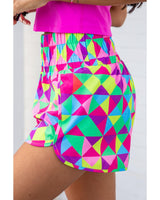 Azura Exchange Geometric High Waisted Athletic Shorts - L