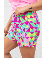 Azura Exchange Geometric High Waisted Athletic Shorts - L