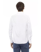 Front Closure Slim Fit Shirt with Italian Collar 43 IT Men