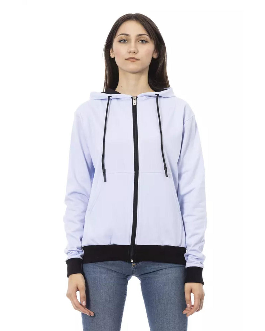 Double Color Adjustable Hood Sweater L Women