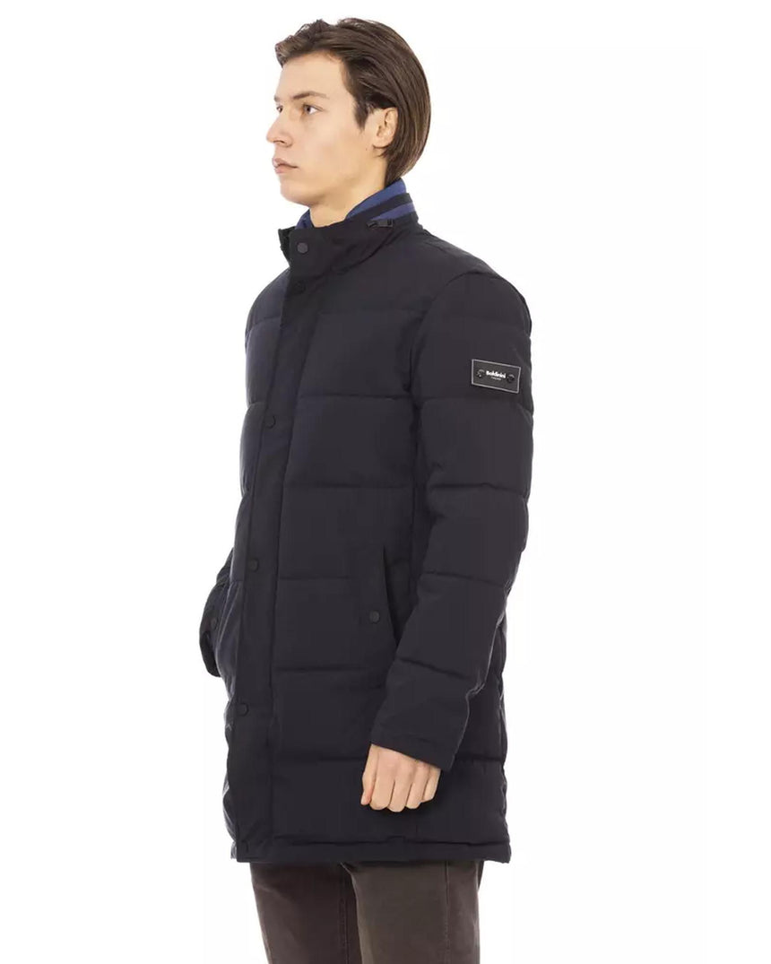 Long Jacket with External Welt Pockets and Metal Monogram S Men