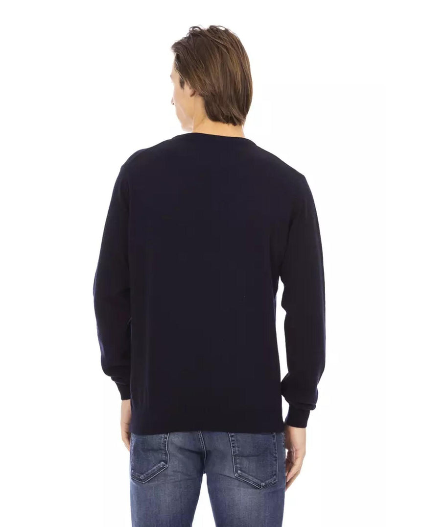 Baldinini Crewneck Sweater with Metal Monogram M Men