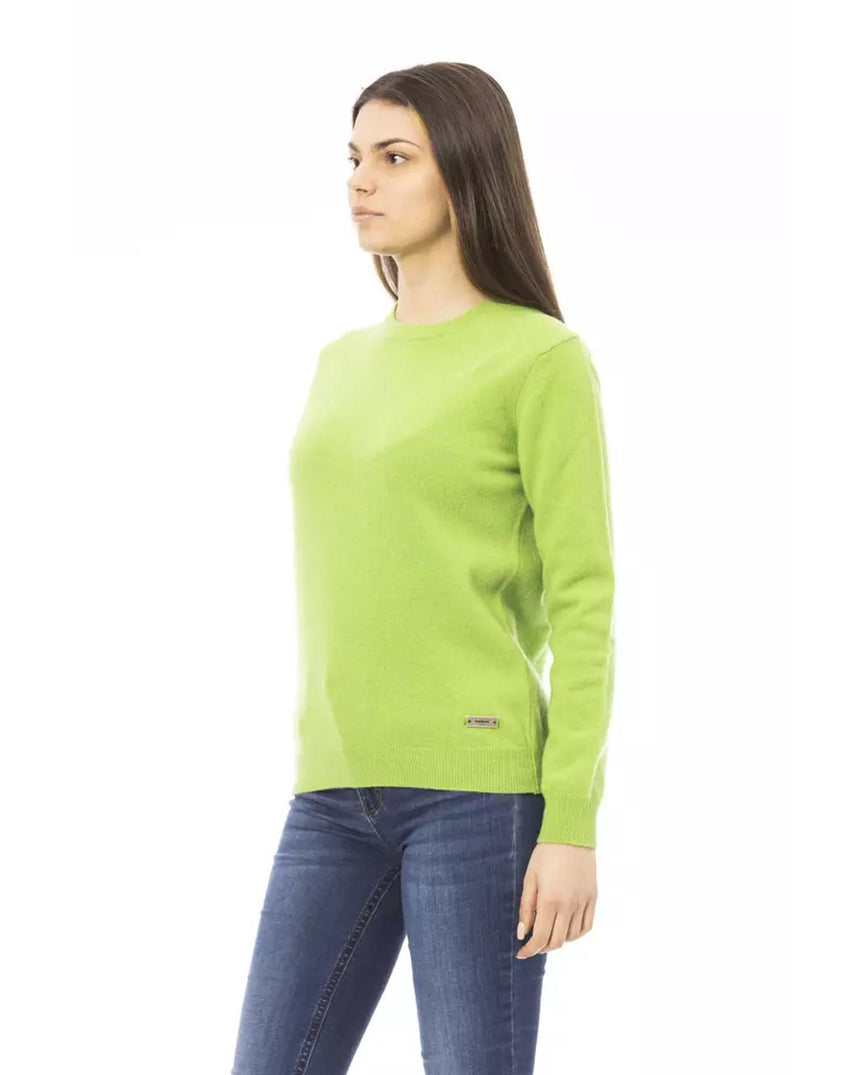 Baldinini Long Sleeve Crewneck Sweater with Monogram Detail M Women