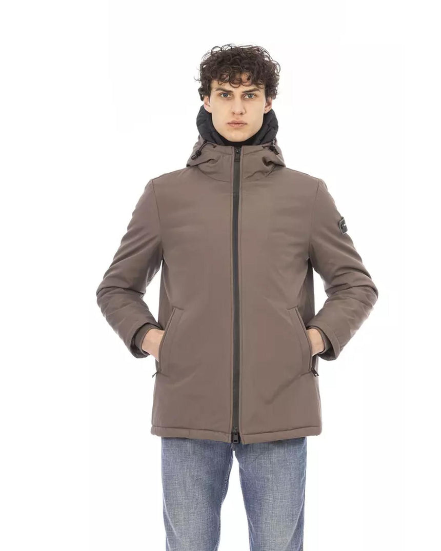 Baldinini Long Jacket with External Welt Pockets and Zipper Closure S Men