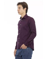 Baldinini Trend Men's Bordeaux Cotton Shirt - L