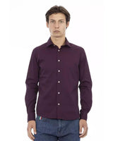 Baldinini Trend Men's Bordeaux Cotton Shirt - M