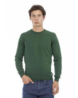 Long-sleeve Ribbed Crew Neck Sweater with Logo Insert M Men