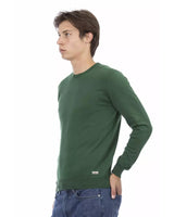 Long-sleeve Ribbed Crew Neck Sweater with Logo Insert M Men