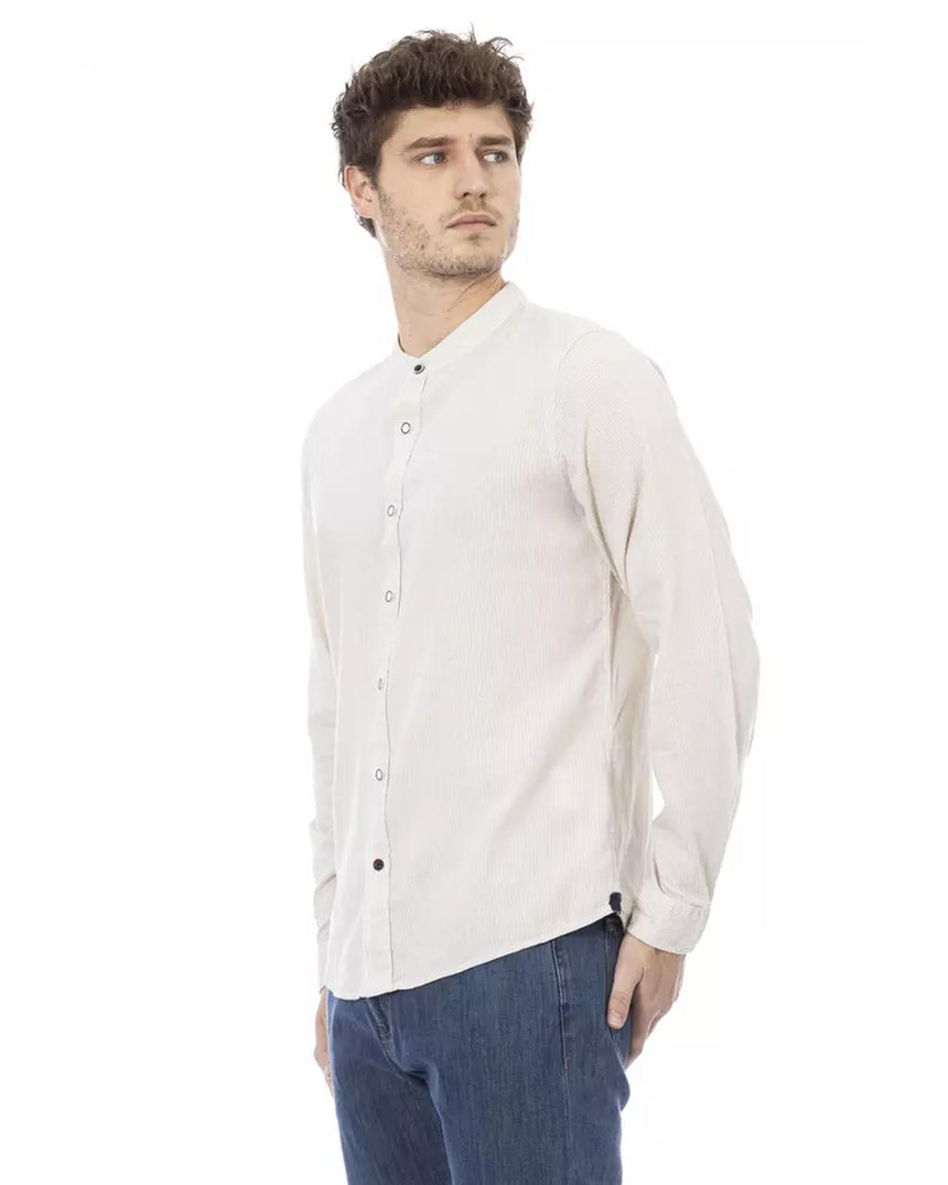 Mandarin Collar Regular Fit Shirt with Button Closure S Men