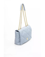 Flap Closure Leather Shoulder Bag with Internal Compartments and Golden Details One Size Women