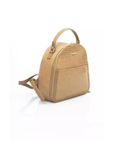 Golden Logo Backpack with Zip Closure and Adjustable Shoulders One Size Women