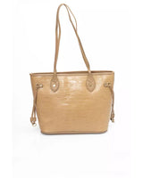 Golden Logo Zip Closure Bag with Internal Compartments One Size Women