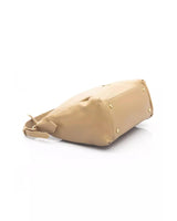 Golden Logo Shoulder Bag with Zip Closure and Internal Compartments One Size Women