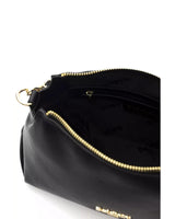 Golden Logo Shoulder Bag with Internal Compartments and Zip Closure One Size Women