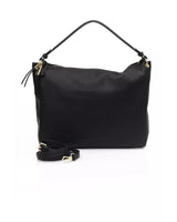 Golden Logo Shoulder Bag with Zip Closure and Internal Compartments One Size Women