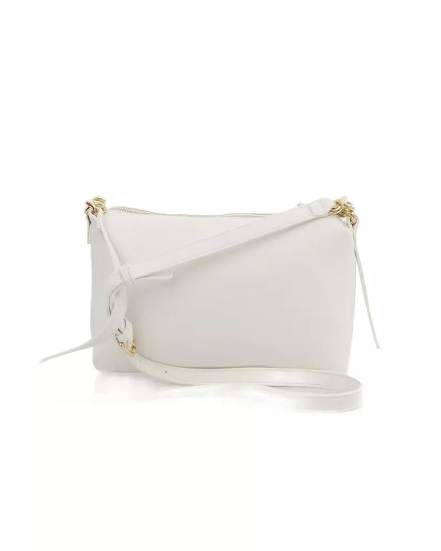 Golden Logo Zip Closure Shoulder Bag One Size Women