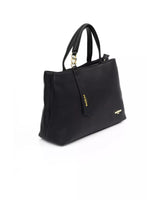 Golden Logo Shoulder Bag with Zip Closure and Internal Compartments One Size Women