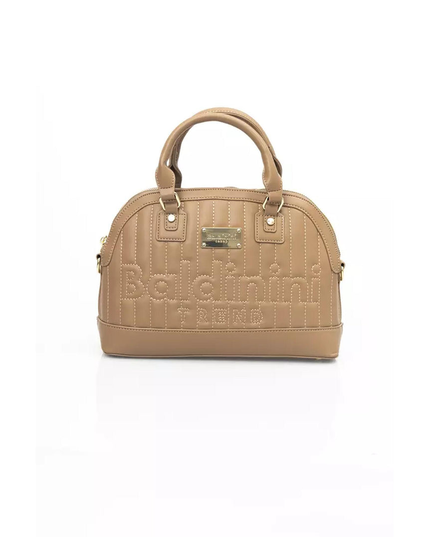 Golden Logo Zipper Shoulder Bag One Size Women