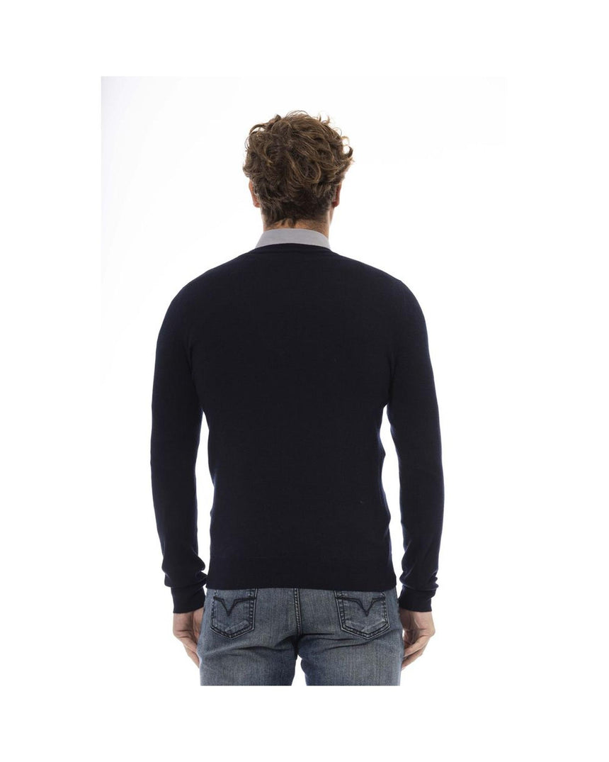 Baldinini Trend Men's Blue Wool Sweater - 50 IT