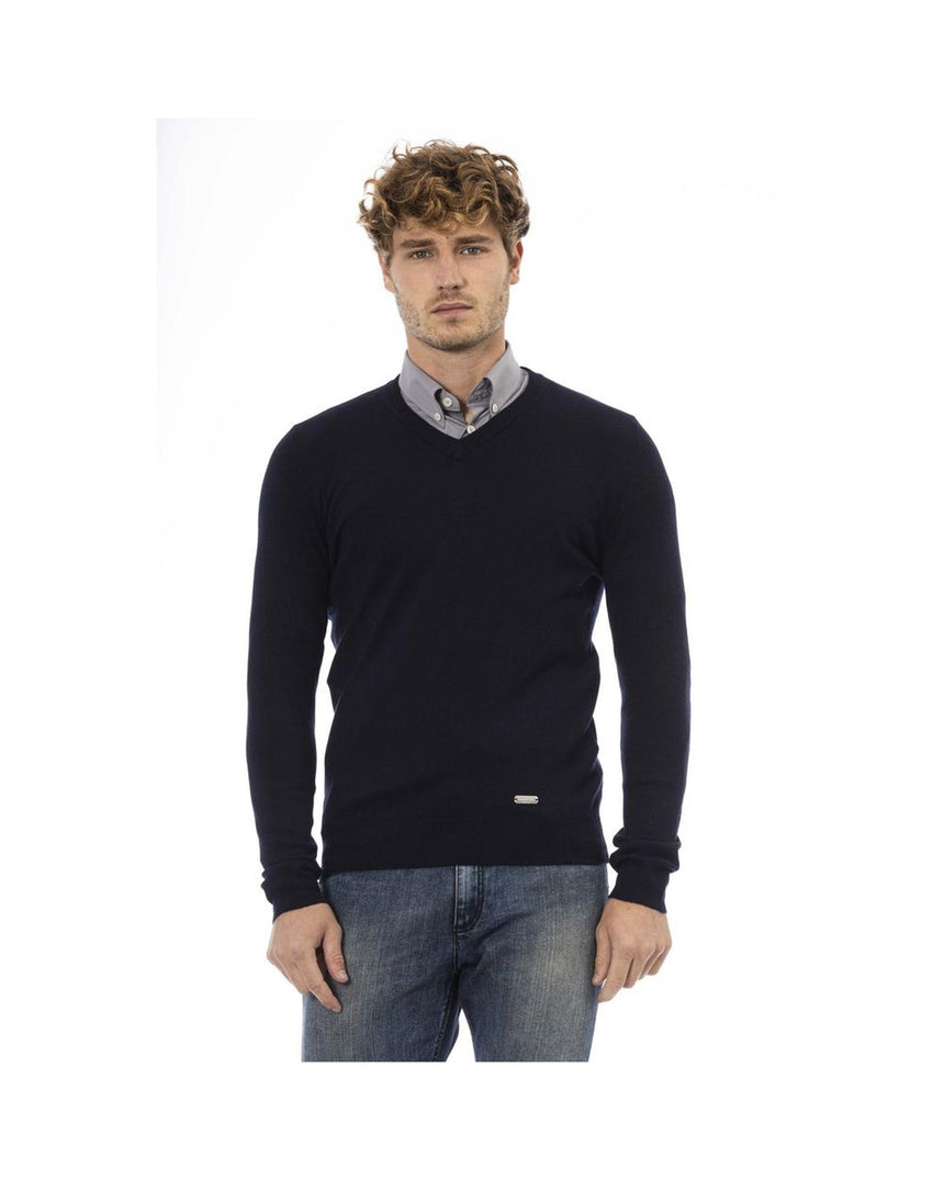 Baldinini Trend Men's Blue Wool Sweater - 56 IT