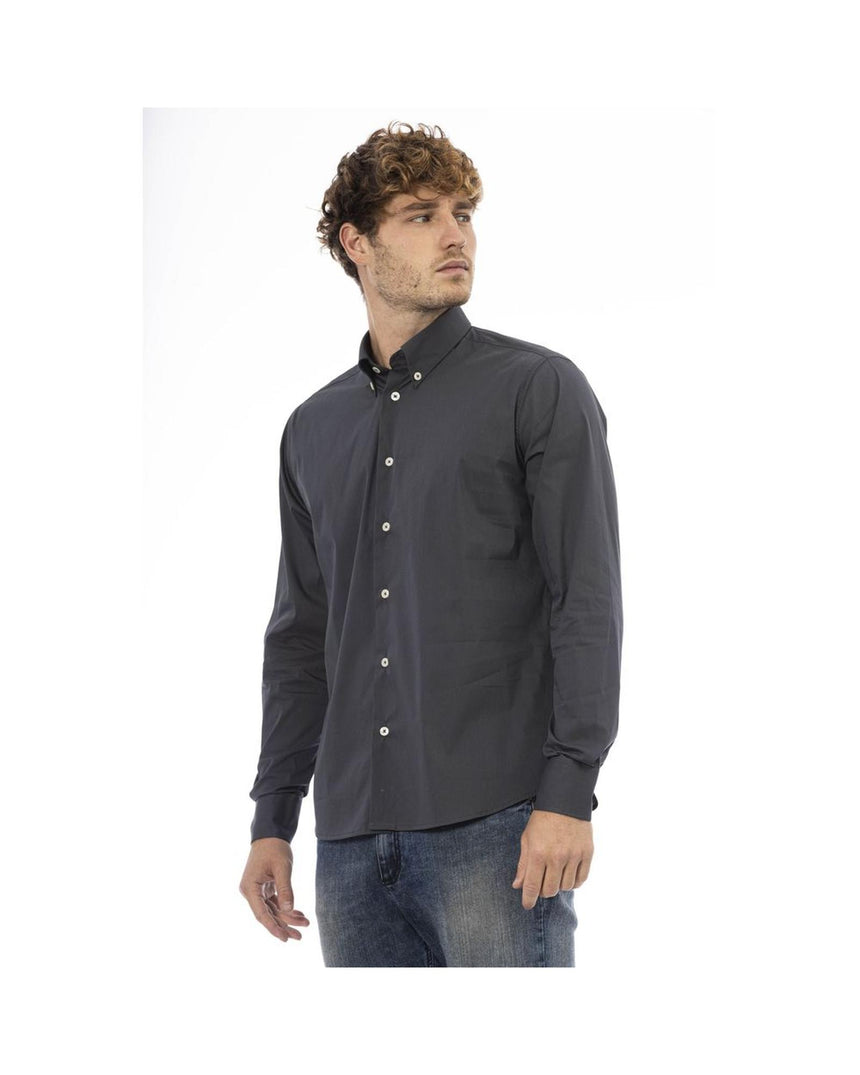 Baldinini Trend Men's Gray Cotton Shirt - 44 IT