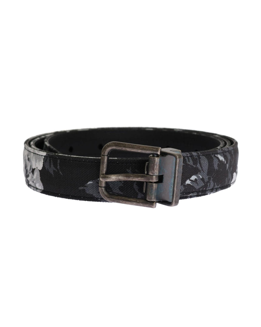 Dolce & Gabbana Floral Pattern Belt with Detachable Gold Buckle 95 cm Men