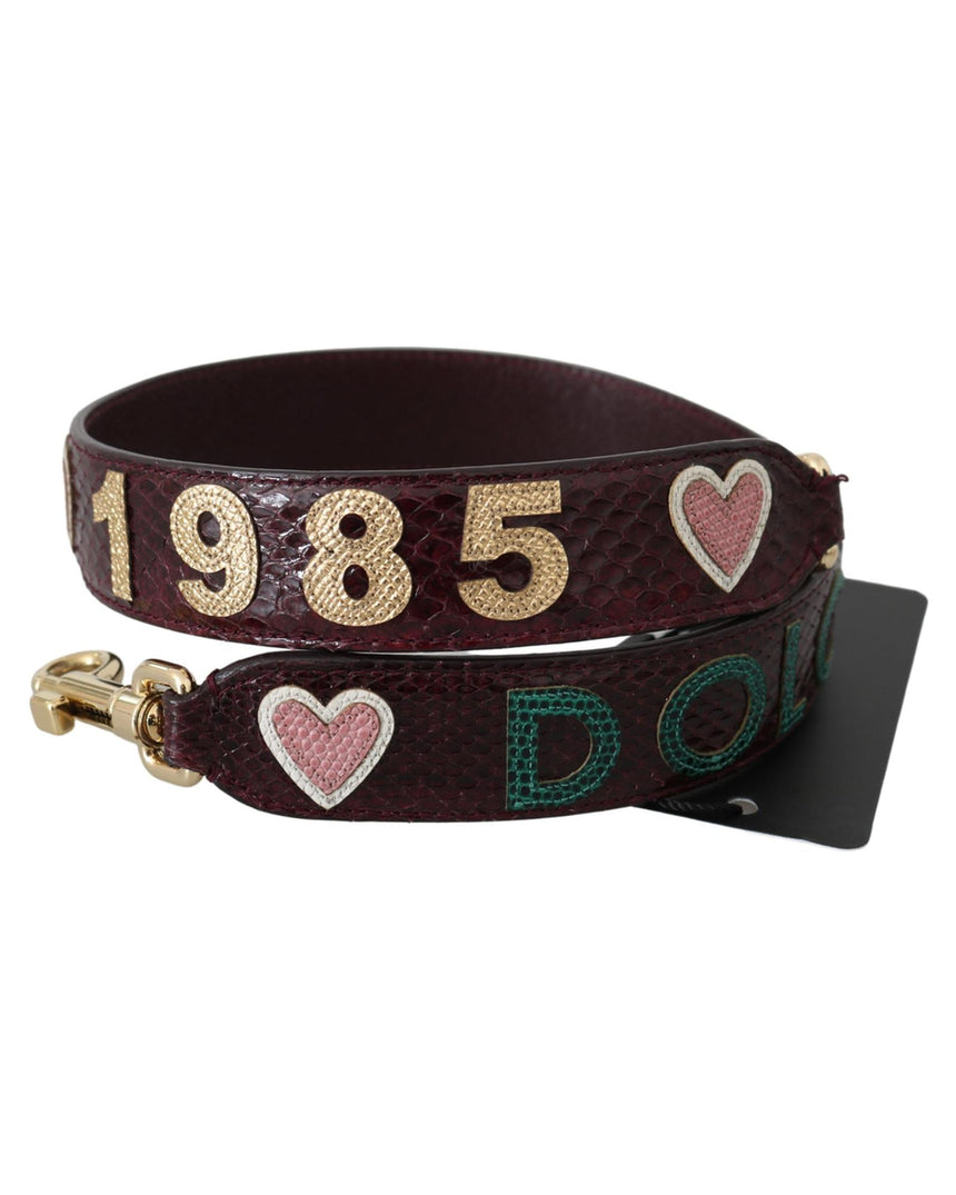 Genuine Dolce & Gabbana Bordeaux Shoulder Strap with Applique Detail One Size Women