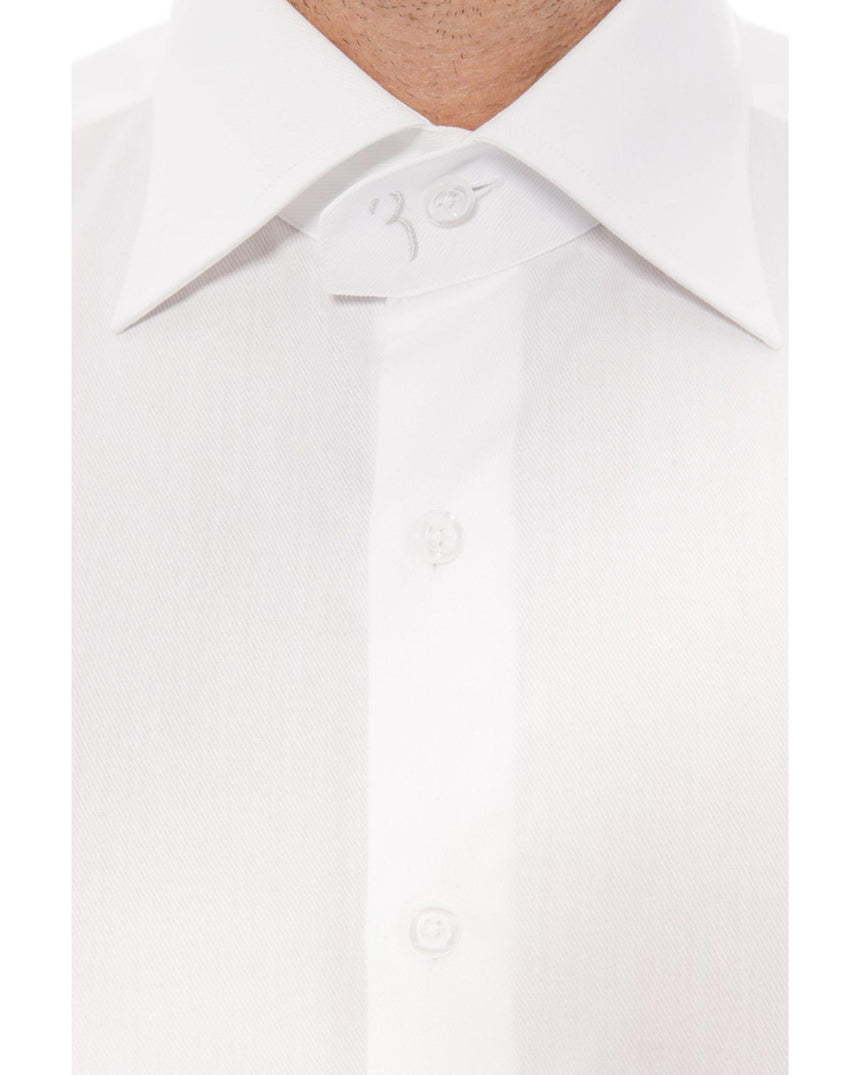 Embroidered Monogram Medium Fit Shirt with Leaf Collar 41 IT Men