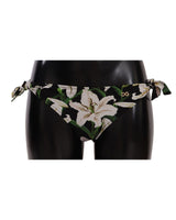 Lilies Print Drawstring Bikini Bottom by Dolce & Gabbana XL Women