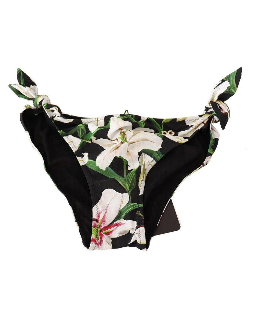 Lilies Print Drawstring Bikini Bottom by Dolce & Gabbana XL Women