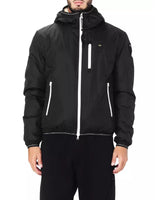 Blauer Nylon Jacket with Eco-Fur Interior and Contrasting Zip Closure M Men