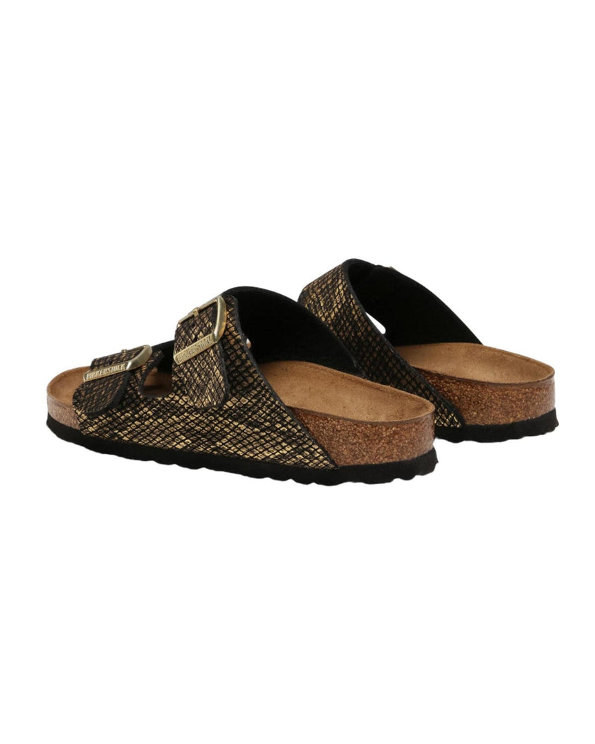 Birkenstock Python Embossed Adjustable Strap Sandals in Black - 36 EU