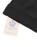 Crown of Edinburgh Cashmere Women's Cashmere Womens Classic Beanie in Black - One Size