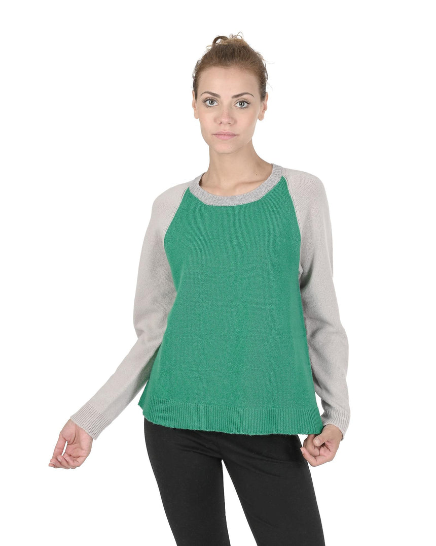 Crown of Edinburgh Cashmere Women's Premium Cashmere Round Neck Sweater in Multicolor - 40 EU