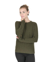 Crown of Edinburgh Cashmere Women's Cashmere Womens Round Neck Sweater in Khaki - 40 EU