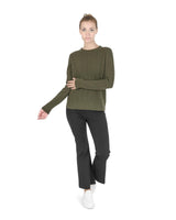 Crown of Edinburgh Cashmere Women's Cashmere Womens Round Neck Sweater in Khaki - 40 EU