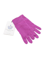 Crown of Edinburgh Cashmere Women's Luxury Cashmere Womens Short Gloves in Ciclamino - M