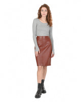 Hugo Boss Women's Lamb Leather Skirt in Brown - 42 EU