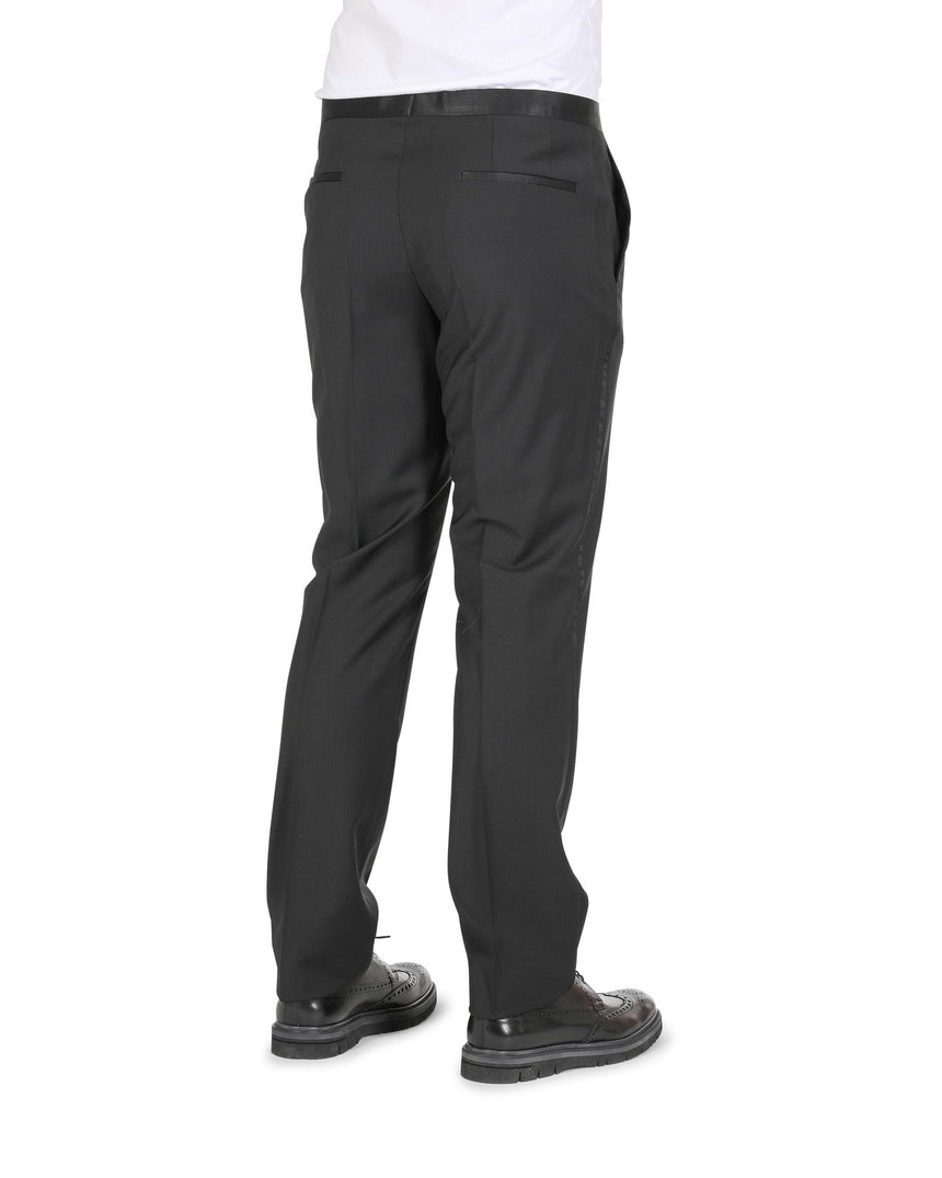 Hugo Boss Men's Black Wool Trousers in Black - 98 cm