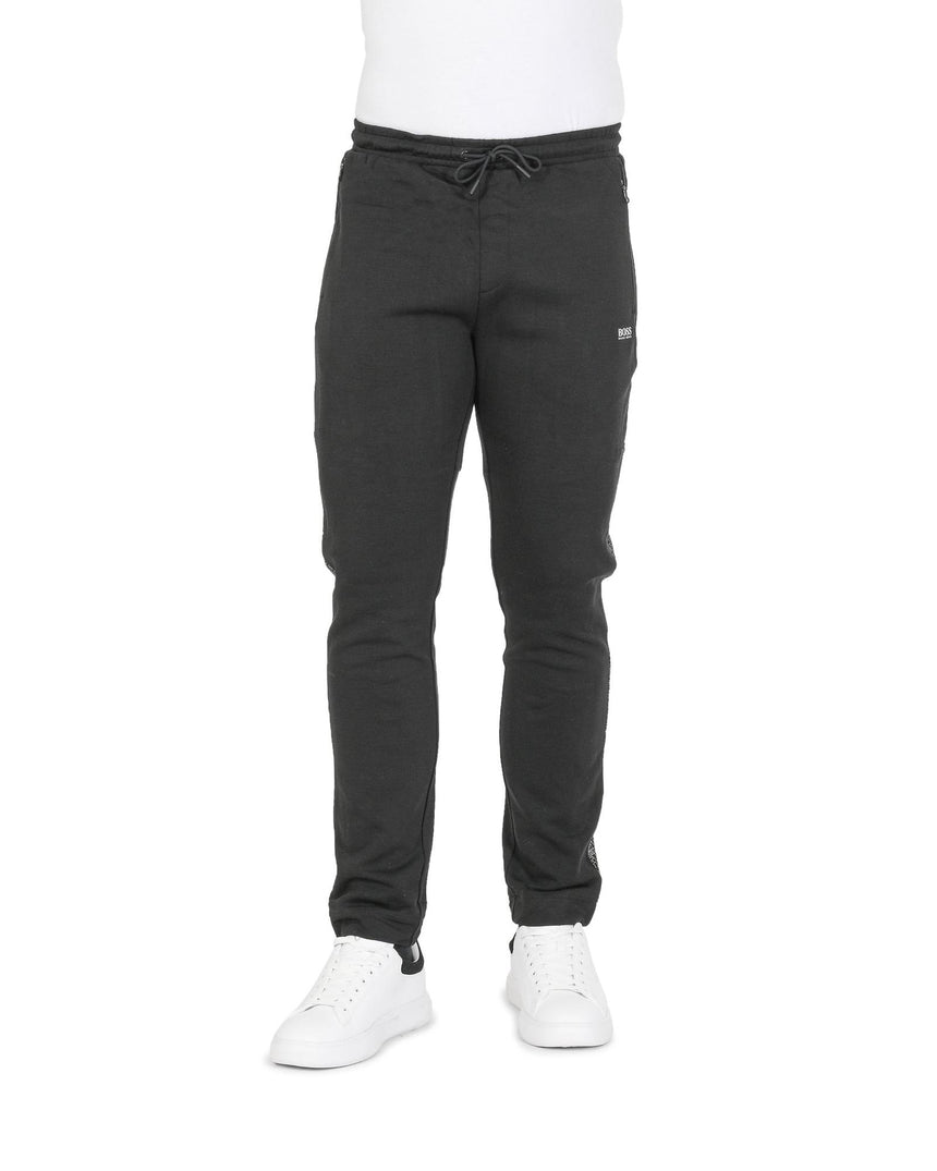 Hugo Boss Men's Black Cotton Blend Pants with Stretch in Black - S