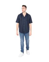 Hugo Boss Men's Cotton Blend Navy Shirt in Navy blue - XL