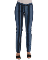 Blue Striped Cotton Stretch Denim Jeans - Dolce & Gabbana 40 IT Women