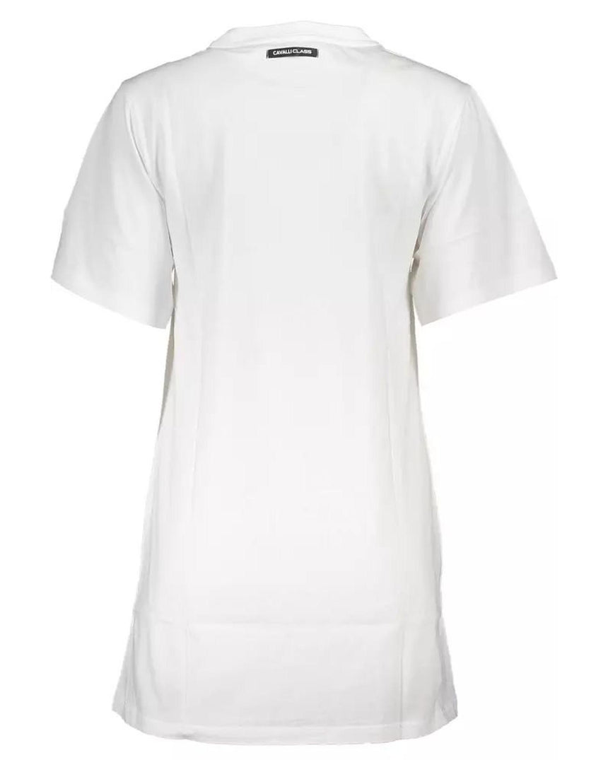 Cavalli Class Women's White Cotton Dress - 2XL